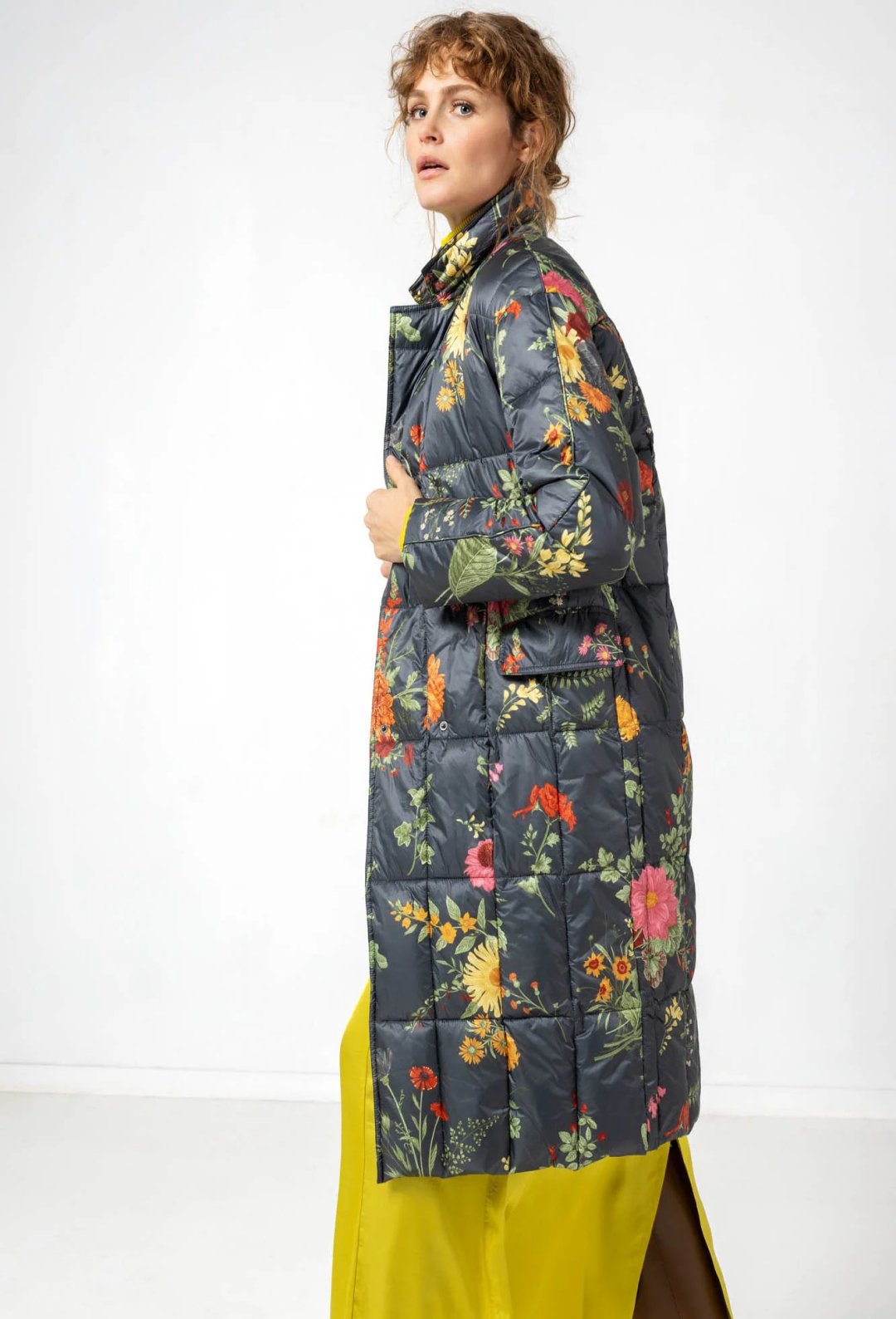 Veste polaire imprimée fleurs